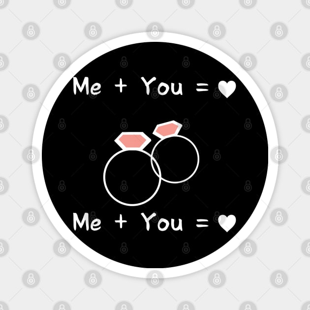 【Valentines Day Gift】Me plus You = Love Black Ver. Magnet by Smile Flower